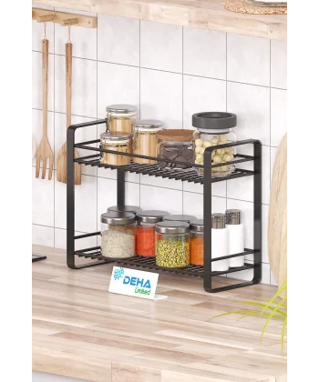 Masa Tezgah Üstü Düzenleyici Metal Organizer Raf  Banyo Mutfak Rafı Baharatlık Makyaj Standı