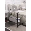 80x40 Yükseklik Ayarlı Raflı Kilitli Tekerlekli Taşınabilir Laptop Sehpası ve Çalışma Masası BEYAZ
