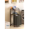 2 RAFLI FRENLİ TEKERLEKLİ ÇAMAŞIR SEPETİ BANYO DOLABI KİRLİ SEPETLİ BANYO DÜZENLEYİCİ ÇAMAŞIRLIK