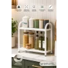 Banyo-Mutfak Toparlayıcı Düzenleyici Organizer 2 Katlı Geniş Metal Beyaz Tezgah Üstü Raf