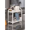 Banyo-Mutfak Toparlayıcı Düzenleyici Organizer 2 Katlı Geniş Metal Beyaz Tezgah Üstü Raf