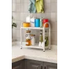 Banyo-Mutfak Toparlayıcı Düzenleyici Organizer 2 Katlı Geniş Metal Beyaz Tezgah Üstü Raf