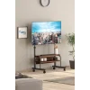 Frenli Tekerlekli Yükseklik Ayarlı TV Duvar Paneli  Tv Standı Konsol Hareketli Televizyon Ünitesi