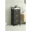 Üç Sepetli Frenli Tekerlekli Elbise Çamaşır Sepeti Banyo Dolabı Kirli Sepetli Banyo Düzenleyici Dolap
