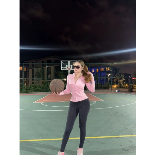 Fermuarlı Oysho pembe Bluz