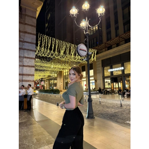 Tek Kol Toka Detay Yeşil Bluz