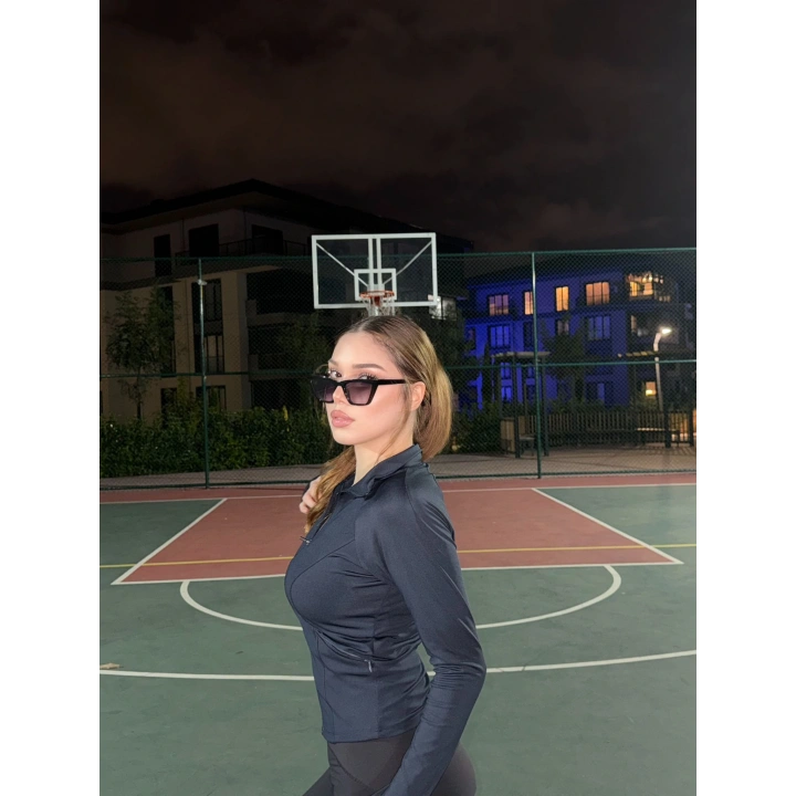 Fermuarlı Oysho lacivert Bluz