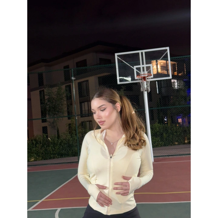 Fermuarlı Oysho Sarı Bluz