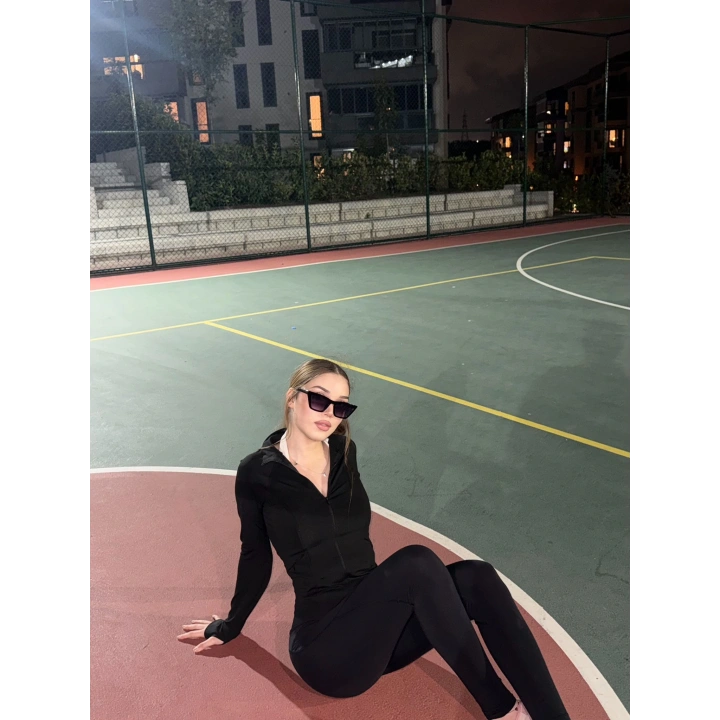 Fermuarlı Oysho Siyah Bluz