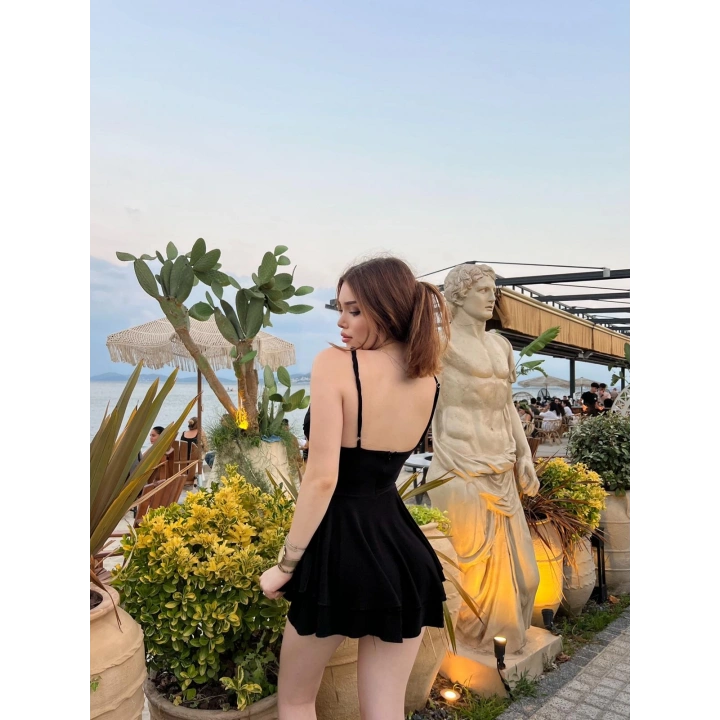 İp Askılı Şortlu Elbise