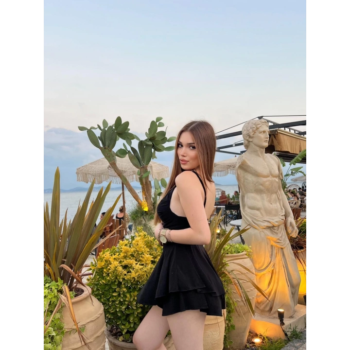 İp Askılı Şortlu Elbise