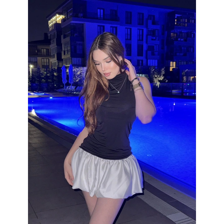 Siyah Balon Etek Elbise