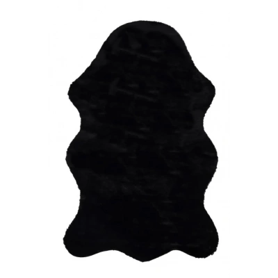 Apex Meloni Siyah Dekoratif Tavşan Postu Halı 95 x 150