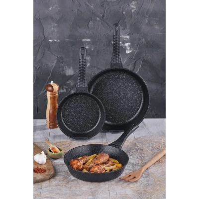 FERRO PLUS 3 LÜ DÖKÜM GRANİT TAVA SETİ