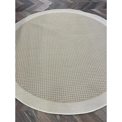 Jüt Sisal Beyaz Krem Makine Halısı 9427 120 X 120 - YUVARLAK