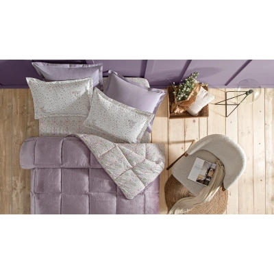 YATAŞ PUFFY ALYSON THREEFY KÜL MORU UYKU SETİ TEK KİŞİLİK