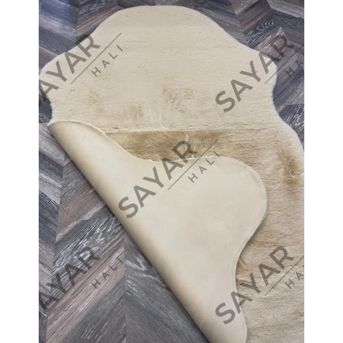 Apex Krem Dekoratif Tavşan Postu Halı 95 x 150