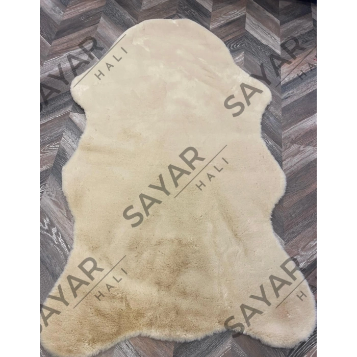 Apex Krem Dekoratif Tavşan Postu Halı 95 x 150