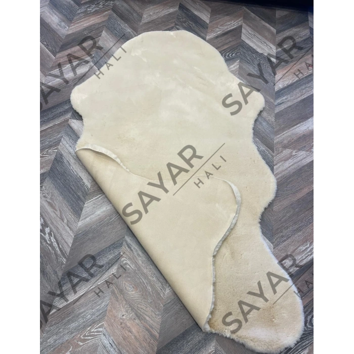 Apex Krem Dekoratif Tavşan Postu Halı 95 x 150