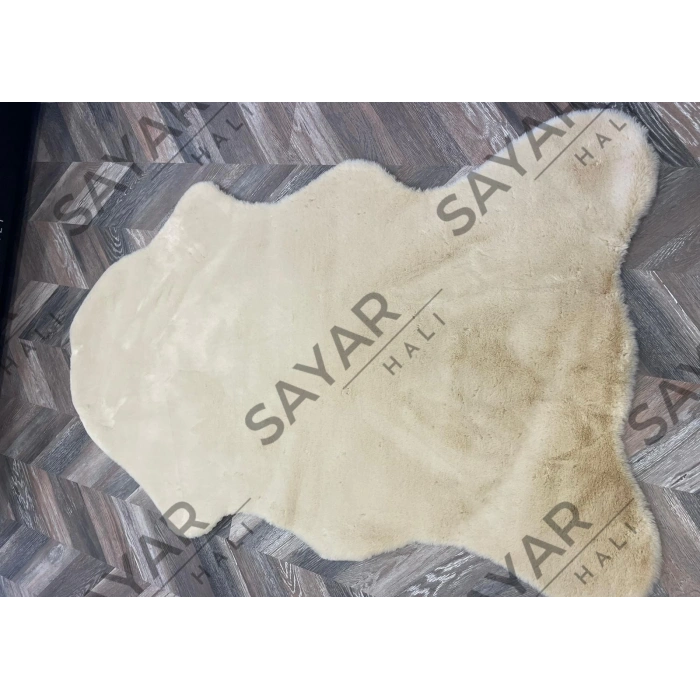 Apex Krem Dekoratif Tavşan Postu Halı 95 x 150