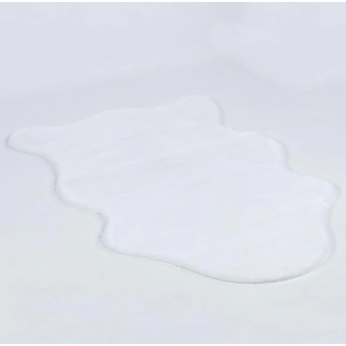 Apex Meloni Beyaz Dekoratif Tavşan Postu Halı 95 x 150