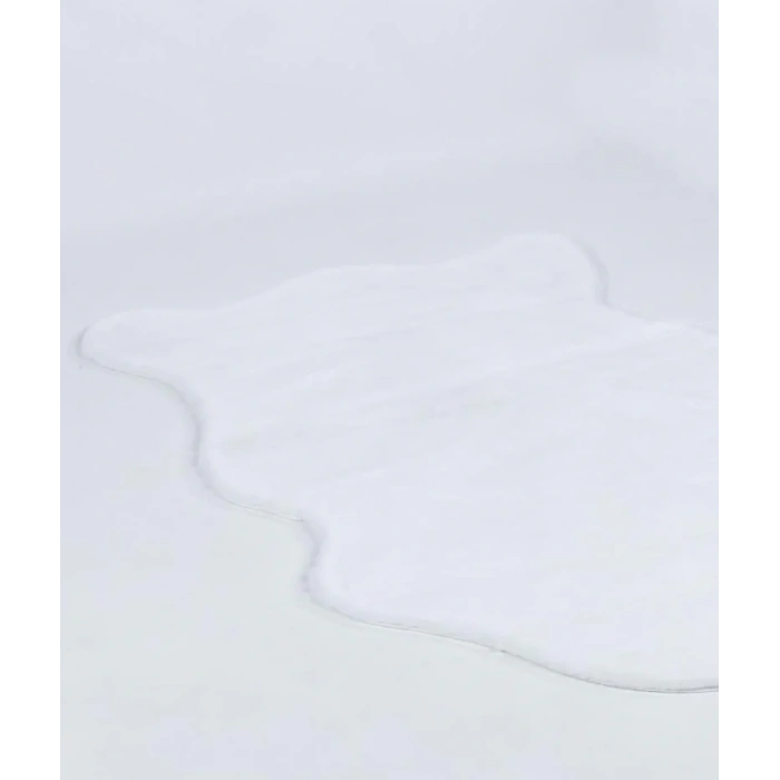 Apex Meloni Beyaz Dekoratif Tavşan Postu Halı 95 x 150