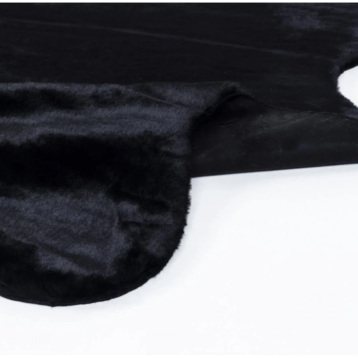 Apex Meloni Siyah Dekoratif Tavşan Postu Halı 95 x 150