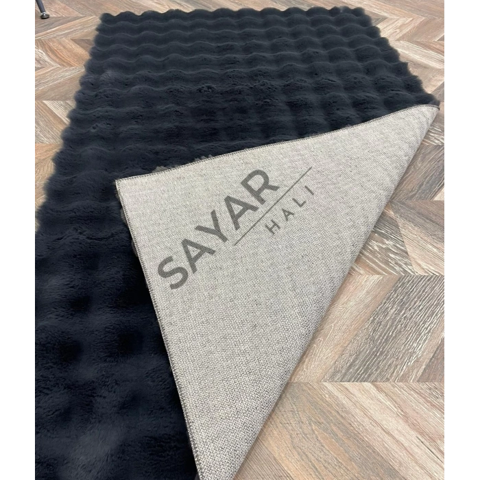 Apex Molecule Antrasit Kabartmalı Peluş Post 90x150