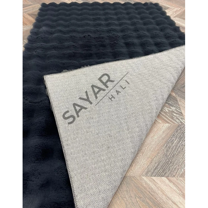 Apex Molecule Antrasit Kabartmalı Peluş Post 90x150