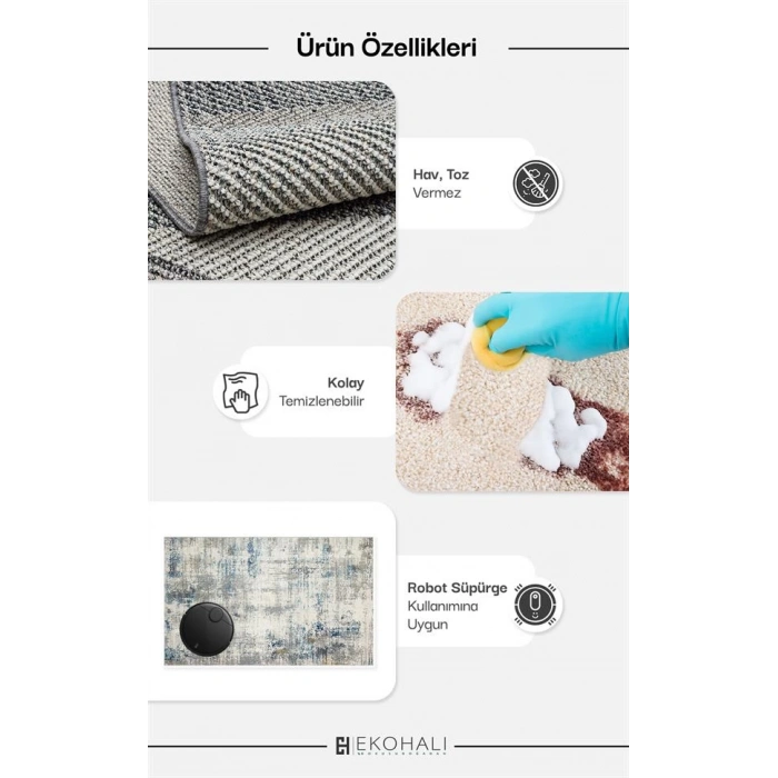 BRK 07 Ivory  Hasır dokulu renkli dokuma modern kilim