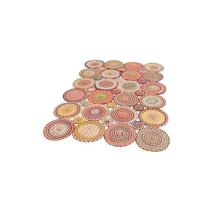 EKO HALI PATNA PTN 01 MULTY MİX RENKLİ JÜT GÖRÜNÜMLÜ HASIR ÖRGÜ HALI