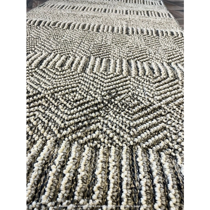 Eko Halı Soho Sh 01 Grey Hav Toz Vermez Hasır Dokuma Modern Makine Halısı