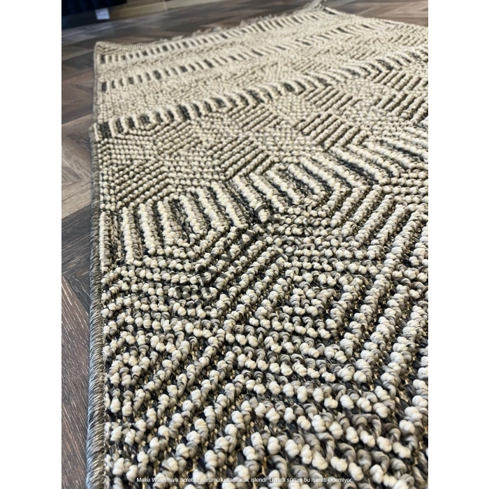 Eko Halı Soho Sh 01 Grey Hav Toz Vermez Hasır Dokuma Modern Makine Halısı