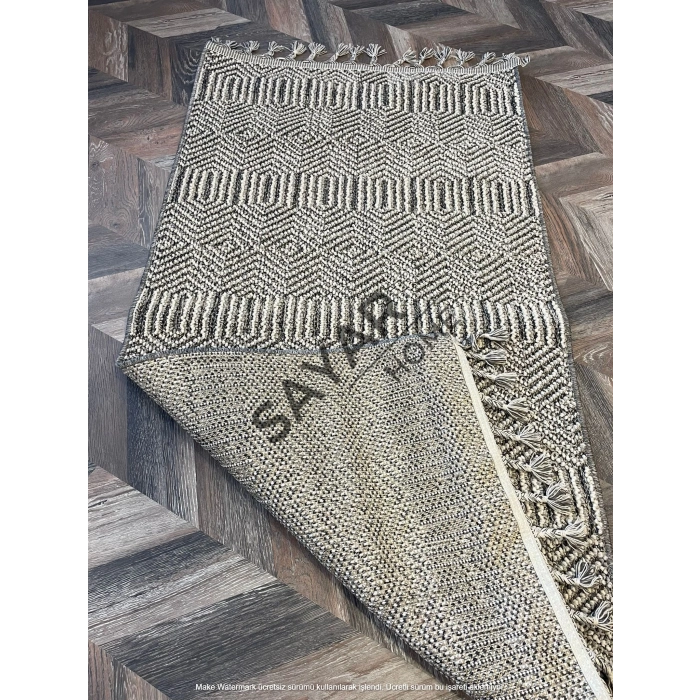 Eko Halı Soho Sh 01 Grey Hav Toz Vermez Hasır Dokuma Modern Makine Halısı