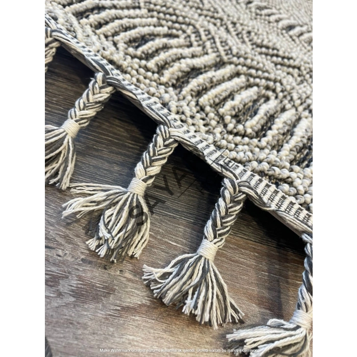 Eko Halı Soho Sh 01 Grey Hav Toz Vermez Hasır Dokuma Modern Makine Halısı