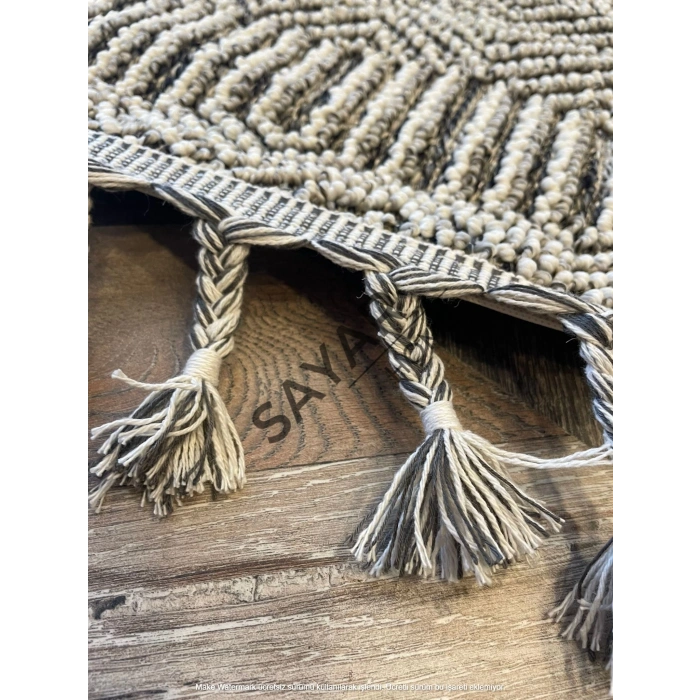 Eko Halı Soho Sh 01 Grey Hav Toz Vermez Hasır Dokuma Modern Makine Halısı