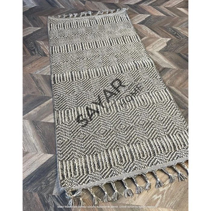 Eko Halı Soho Sh 01 Grey Hav Toz Vermez Hasır Dokuma Modern Makine Halısı