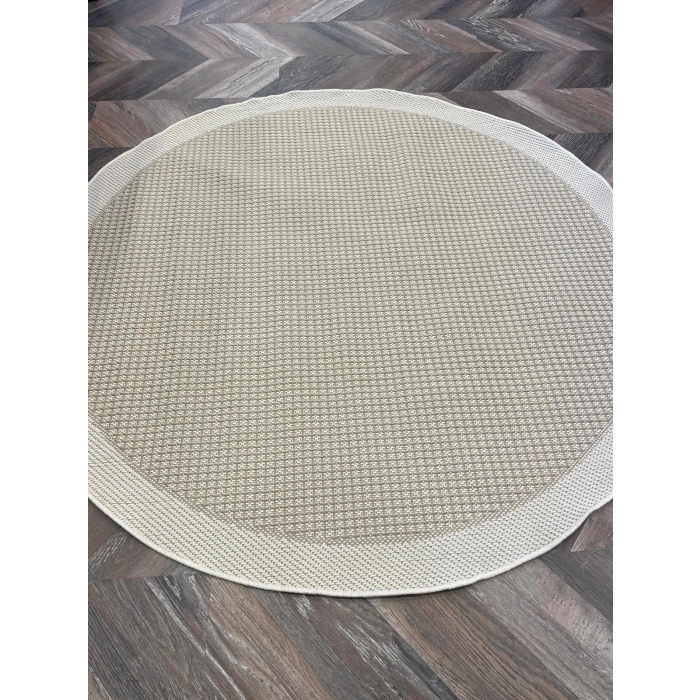 Jüt Sisal Beyaz Krem Makine Halısı 9427 120 X 120 - YUVARLAK