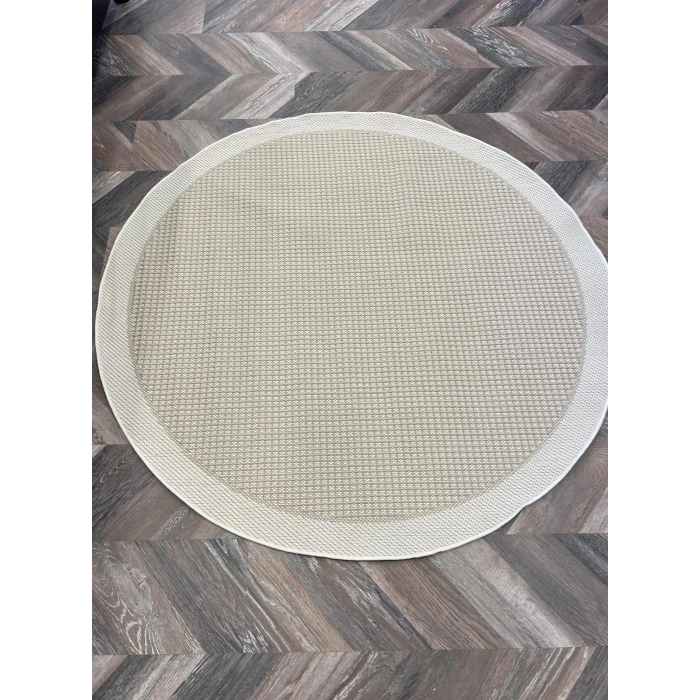 Jüt Sisal Beyaz Krem Makine Halısı 9427 120 X 120 - YUVARLAK