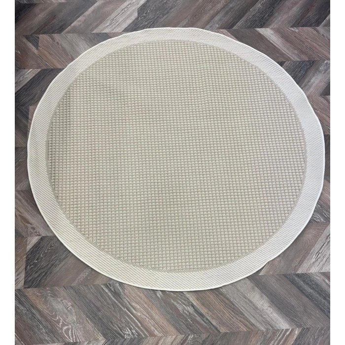 Jüt Sisal Beyaz Krem Makine Halısı 9427 120 X 120 - YUVARLAK