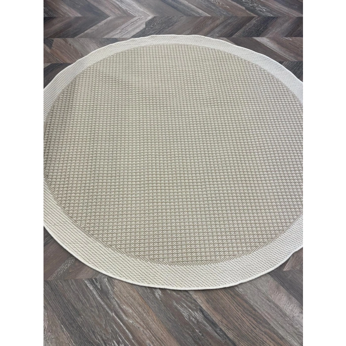 Jüt Sisal Beyaz Krem Makine Halısı 9427 120 X 120 - YUVARLAK