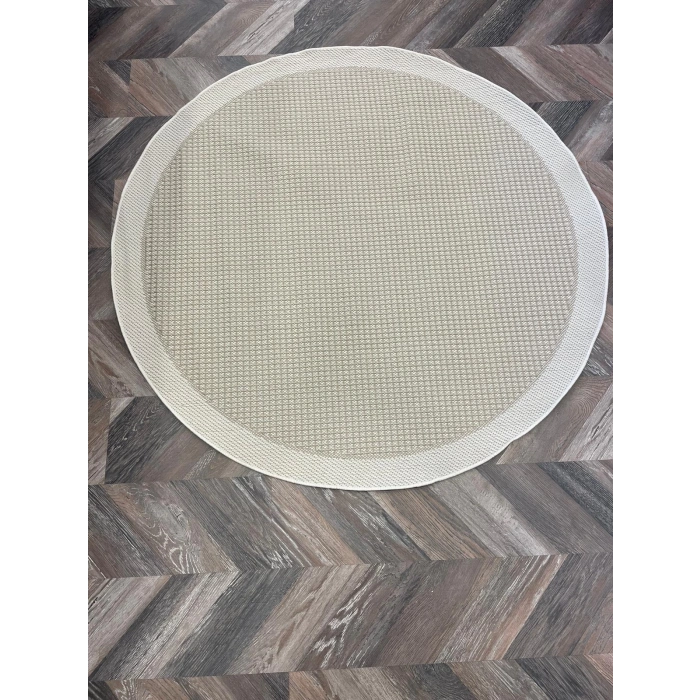 Jüt Sisal Beyaz Krem Makine Halısı 9427 120 X 120 - YUVARLAK