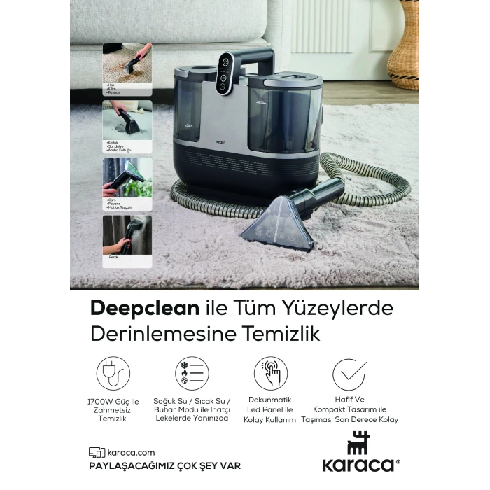 KARACA DEEPCLEAN HALI VE KOLTUK YIKAMA MAKİNESİ