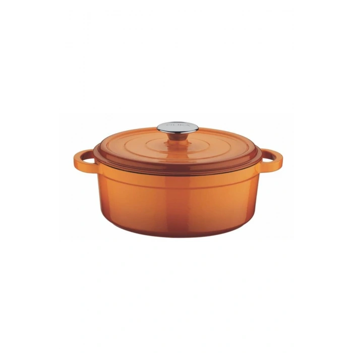 OLİKA DEMİR DÖKÜM 24CM TURUNCU KISA TENCERE