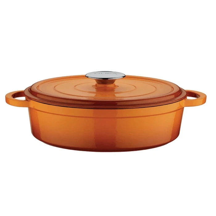 OLİKA DEMİR DÖKÜM 28CM TURUNCU BASIK TENCERE