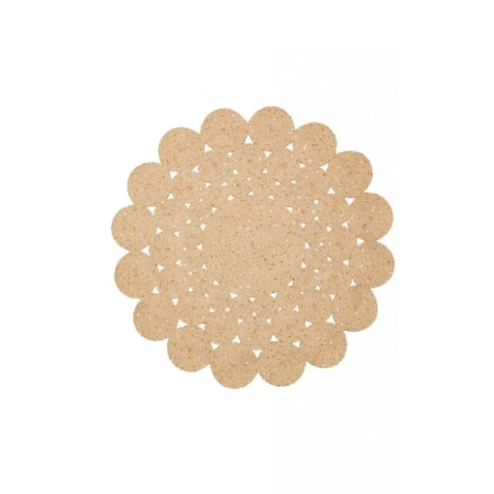 PATNA PTN 07 NATURAL Jüt Hasır Görünümlü Hav Toz Vermez Örgü Halı