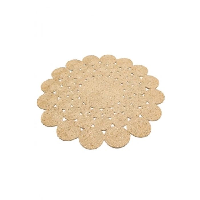 PATNA PTN 07 NATURAL Jüt Hasır Görünümlü Hav Toz Vermez Örgü Halı