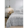 İPEKÇE TAVŞANTÜYÜ SOFT GRİ ÇİFT KŞ. YATAK ÖRTÜSÜ