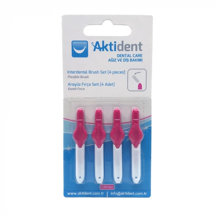 Aktident Orid Arayüz Fırçası 0,40 mm 4lü - Pembe