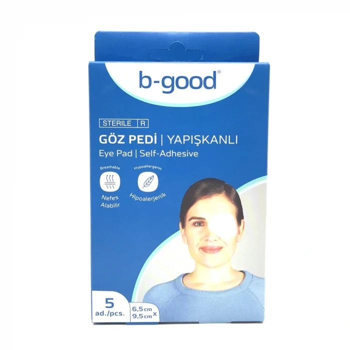 B-Good Steril Göz Pedi Yapışkanlı 6,5cm x 9,5cm 5li